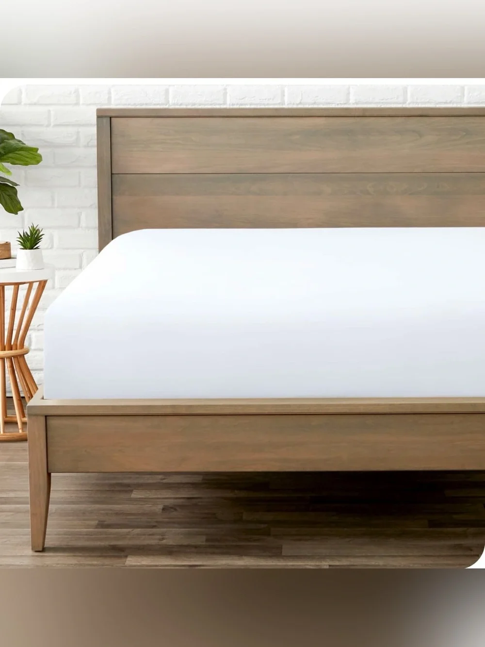 Bare Home Queen Premium Microfiber White Fitted Sheet